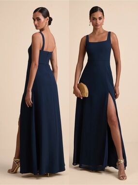 NWT Lulu’s Remarkable Arrival Navy Blue Sleeveless Maxi Dress Size 1X Romantic